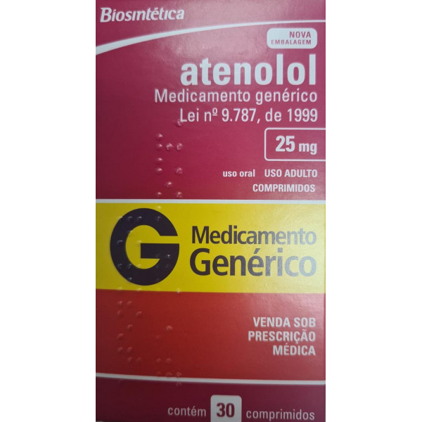 Atenolol 25 mg - 30 comprimidos